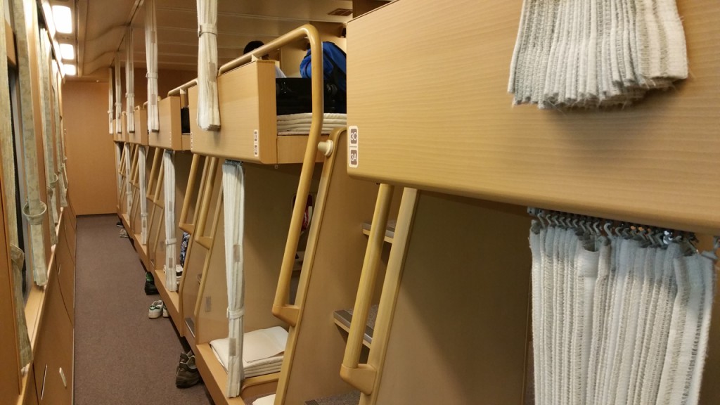 Interior view of the carriage bunk beds